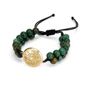 Turquoise Map Men Bracelet [14 Karat Gold]