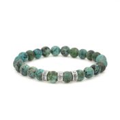 Bracelet Turquoise avec Prénoms pour Homme - Argent 925