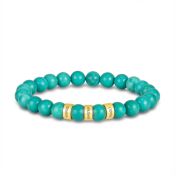 Damenarmband aus himmelblauem Türkis mit Gravur [750er vergoldet]