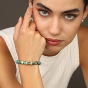 Damenarmband aus Türkis mit Gravur [vergoldet]