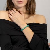 Damenarmband aus himmelblauem Türkis mit Gravur [750er vergoldet]