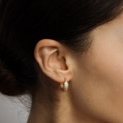 Twinkling Hoop Earrings [Gold Plated]