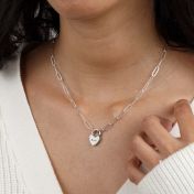 Collier Initiale Liens du Cœur à Chaîne Trombone [Argent 925]