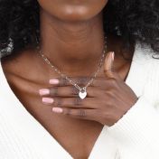 Hart Initialen Paperclip Ketting [Sterling Zilver]