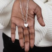 Hart Initialen Paperclip Ketting [Sterling Zilver]