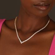 V Tennis Necklace [18K Gold Plated]