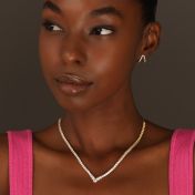 V Tennis Necklace [18K Gold Plated]