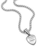 Kriegers Schild Herrenkette mit Gravur - Sterlingsilber