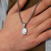 Kriegers Schild Herrenkette mit Gravur - Sterlingsilber