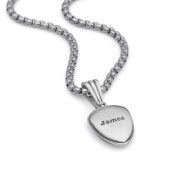 Kriegers Schild Herrenkette mit Gravur - Sterlingsilber