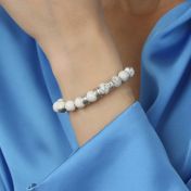 Howlite Women Name Bracelet [Silver]