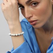 Howlite Women Name Bracelet [Silver]