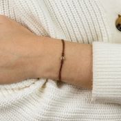 Zodiac Constellation Bracelet - Brown String [14 Karat Gold]