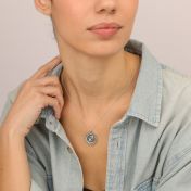 Zodiac Medallion Necklace with Names [Sterling Silver]