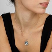 Zodiac Medallion Necklace with Names [Sterling Silver]