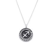 Zodiac Medallion Necklace with Names [Sterling Silver]