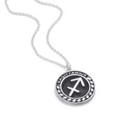 Zodiac Medallion Necklace with Names [Sterling Silver]