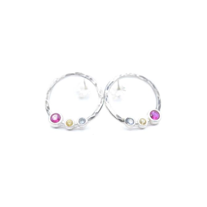 Boucles d'Oreilles Martelées Amour d'une Mère [Argent 925]