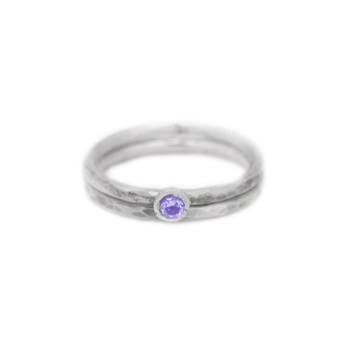 Anello Carina - Cerchio Piccolo Martellato [Argento 925]