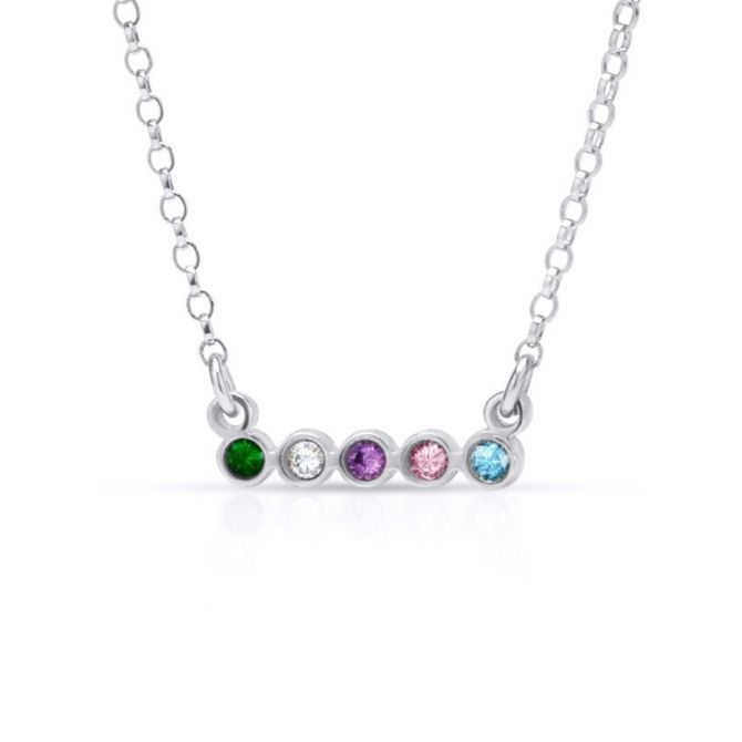 Talisa Stars Birthstone Necklace [Sterling Silver]