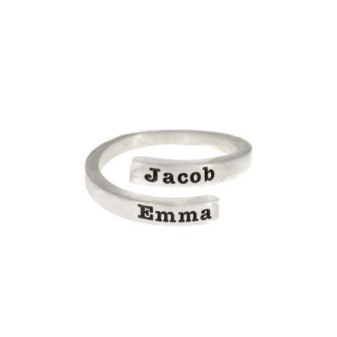 Anello Cigno con Nome [Argento 925] - 2 Nomi