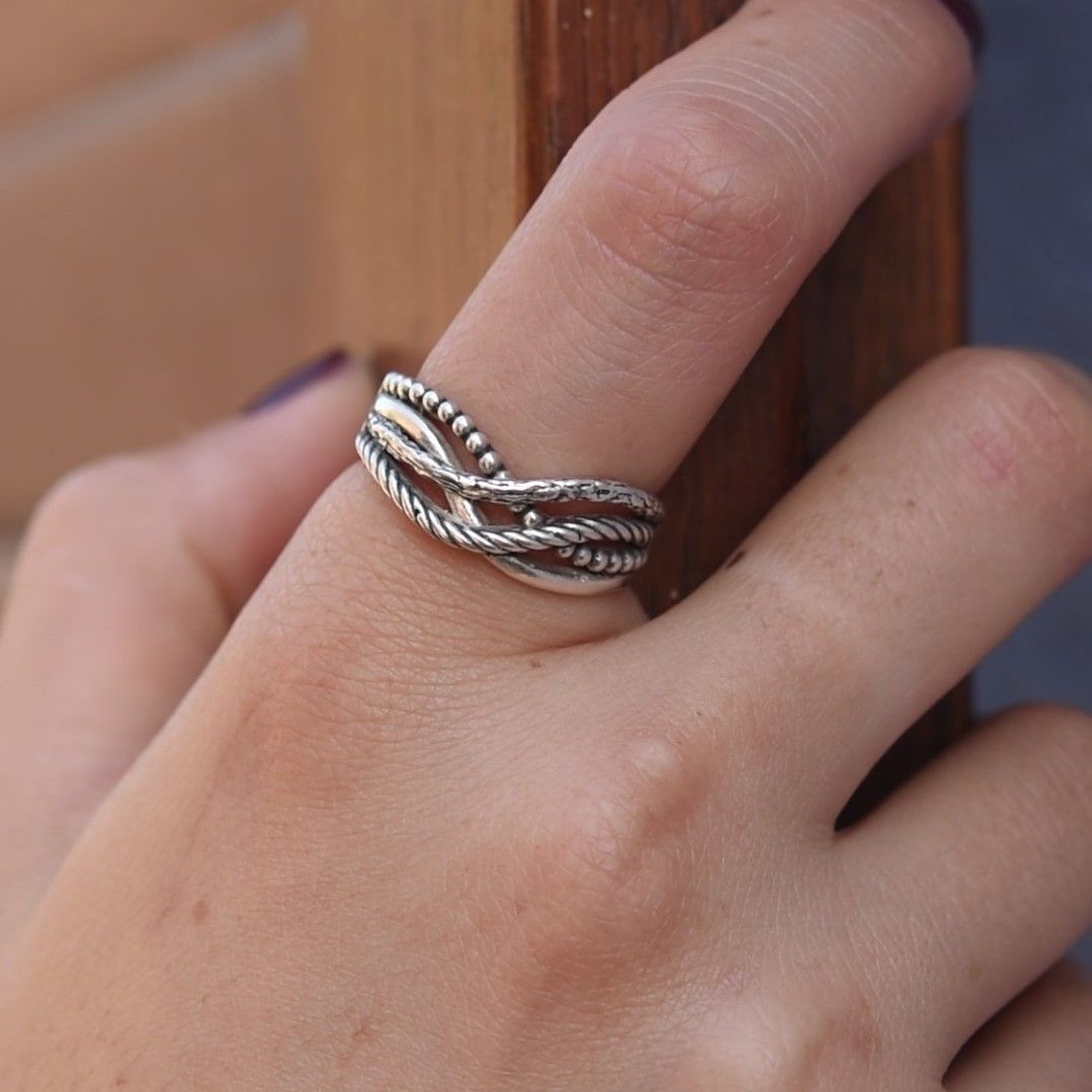 Journey Women's Silver Ring by Talisa Jewelry - Texture Ring