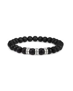 Black Onyx Name Bracelet for Women [Sterling Silver]