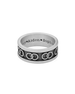 Infinite Connection Engraved Ring for Men - Sterling Silver