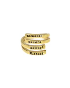 Swan Name Ring - 4 Names [18K Gold Vermeil]