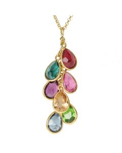 Enchanted Rain Birthstone Necklace [18K Gold Plated]