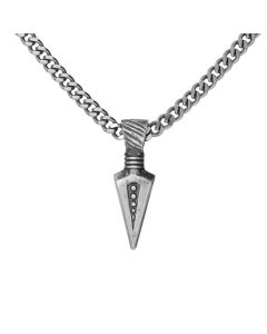 Spearhead Engraved Necklace - Sterling Silver