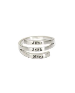 Swan Name Ring - 3 Names [Sterling Silver]