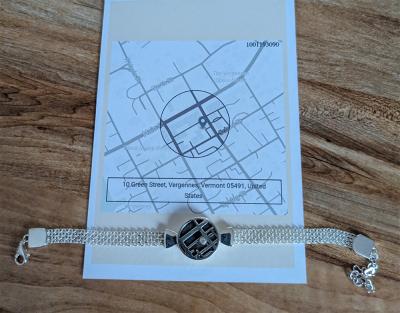 Bracelet Silhouette Carte Précieuse en Chaîne Milanaise [Vermeil 18ct]
