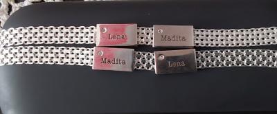 Milanaise Armband mit Gravur und Diamanten [Sterlingsilber]