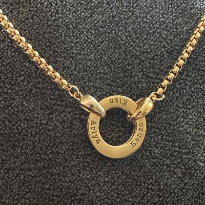Circle Box Chain Name Necklace - Sterling Silver