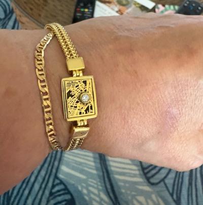 Treasured Spot Map Silhouette Bracelet with Braided Chain [Sterling Silver]