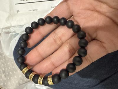 Pulsera Personalizada Serenidad de Ónix Negro para Hombre