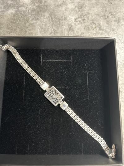 Bracelet Silhouette Carte Précieuse en Chaîne Milanaise [Vermeil 18ct]