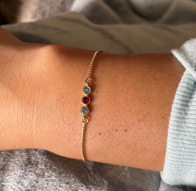 Talisa Stars Birthstone Bracelet [18K Rose Gold Plated]