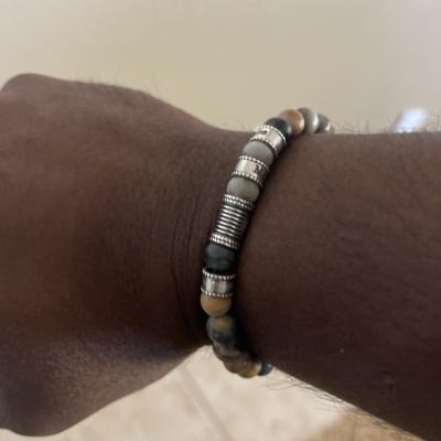 Pulsera Hamsa de Jaspe Picasso para Hombres