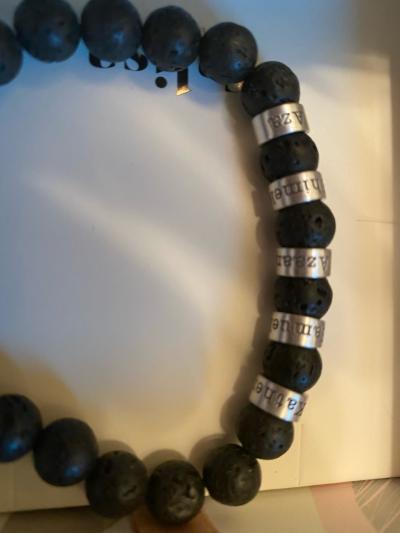Signature Black Lava Stone Men Bracelet - Sterling Silver