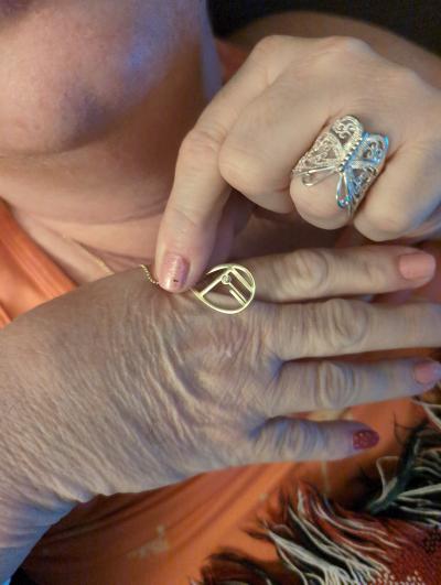 Beliebter Ort Kette mit Kartenanhänger [750er Gold Vermeil]
