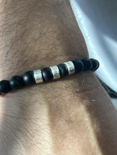 Bracciale da Uomo con Nome in Rilassante Onice Nero