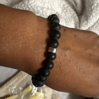 Serene Black Onyx Men Name Bracelet