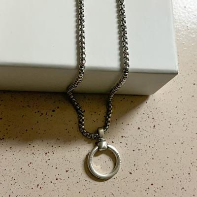 Ewigkeitskreis Herrenkette mit Gravur – Sterlingsilber