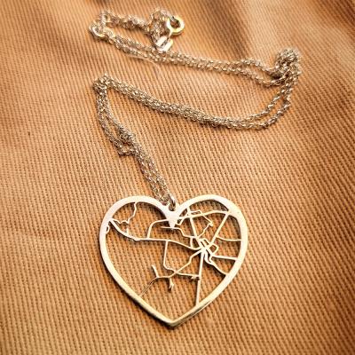 Ties of Heart Map Necklace [18K Gold Plated]