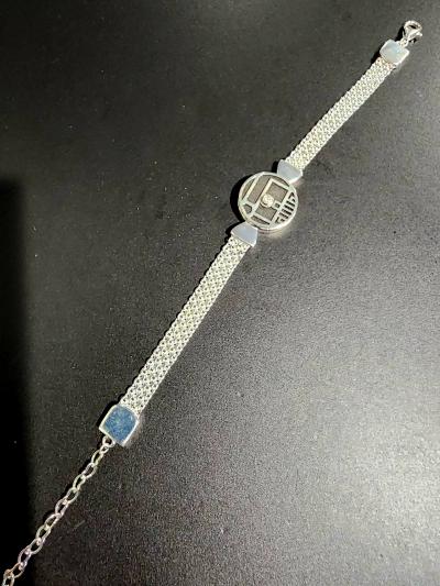Bracelet Silhouette Carte Précieuse en Chaîne Milanaise [Vermeil 18ct]