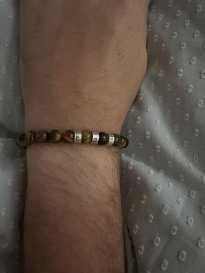 Brown Tiger Eye Men Name Bracelet