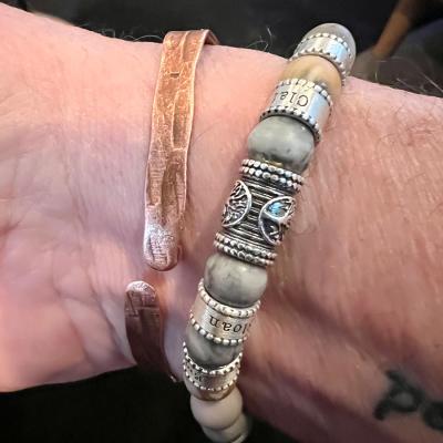 Familienbaum Armband für Herren aus Picasso Jaspis [Sterlingsilber]