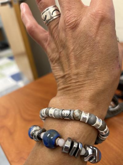 Familienbaum Armband für Herren aus Picasso Jaspis [Sterlingsilber]